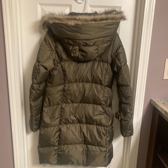 Eddie Bauer | NWT  Down Parka Olive Zip & Snap Closure Small - Picture 4 of 8